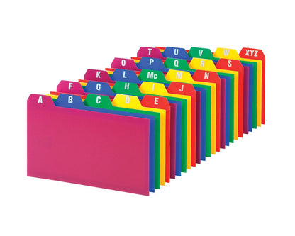 Poly Index Card Guide Set | 3"x5" | Asst Colors | A-Z – imagen 2 - JA Riollano