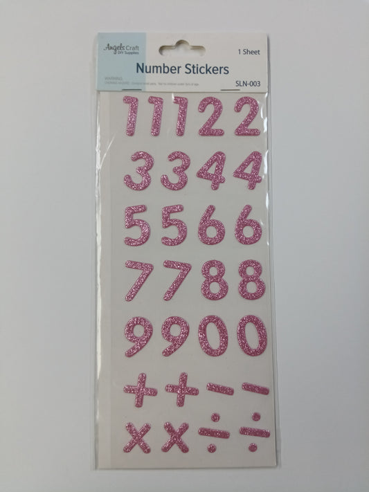 Numbers Glitter Stickers