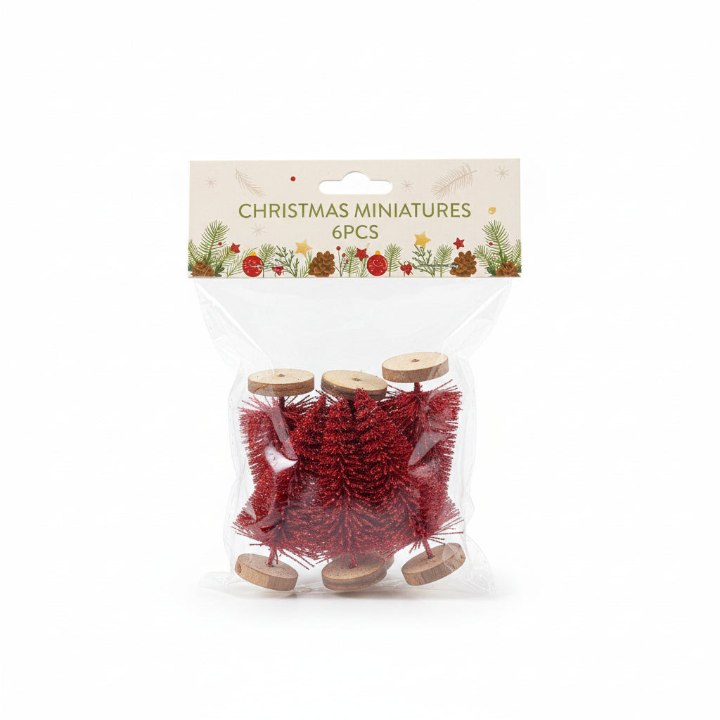 Christmas Red Tree 6pcs