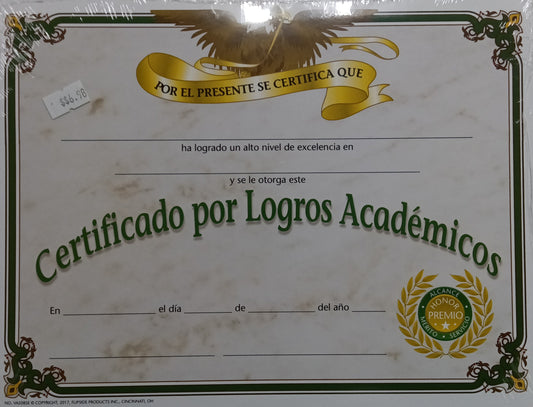 CERTIFICADO LOGRO ACADEMICO 30 EACH