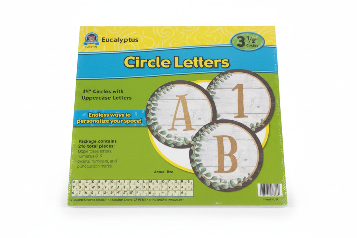 Eucalyptus Circles Letters 3 1/2 | 230pcs