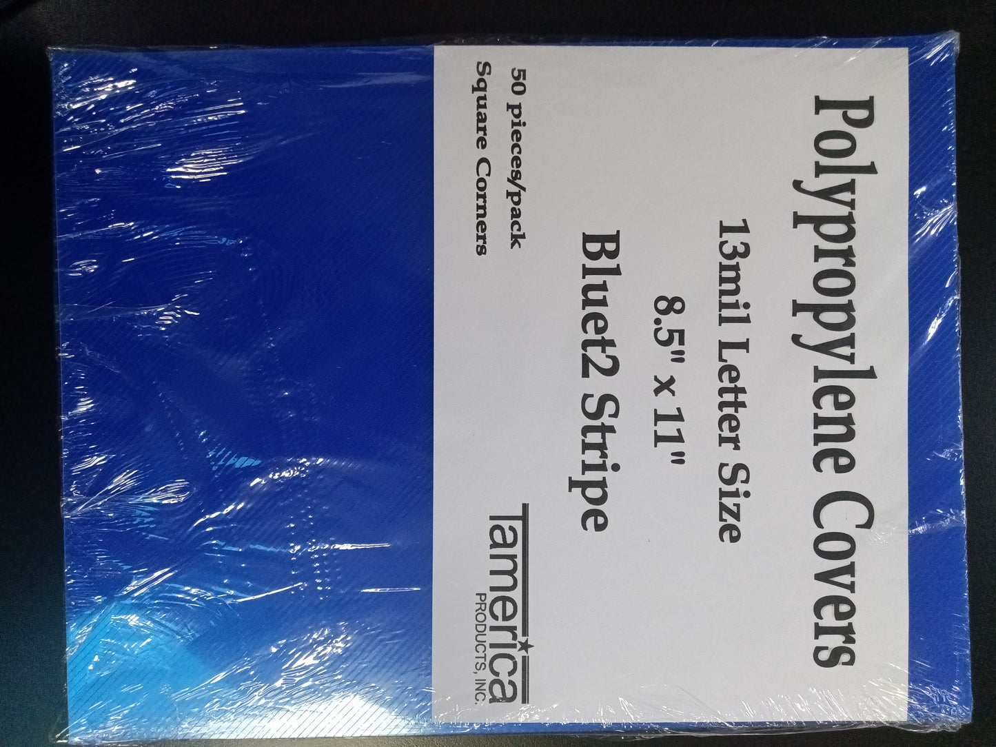 COVER CLEAR BLUE STRIPES 13M 50 PC