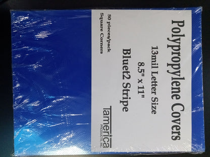 COVER CLEAR BLUE STRIPES 13M 50 PC