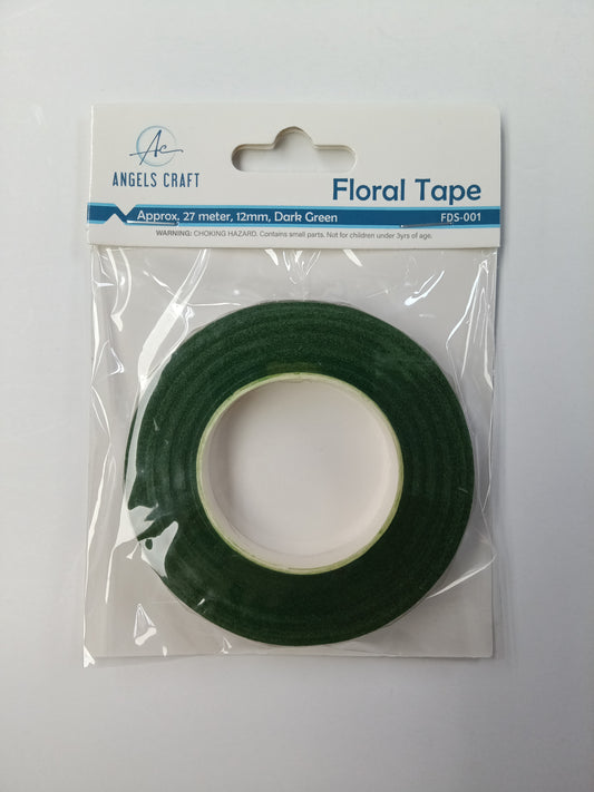 FLORAL TAPE (DARK GREEN), 12MM, 30YARD