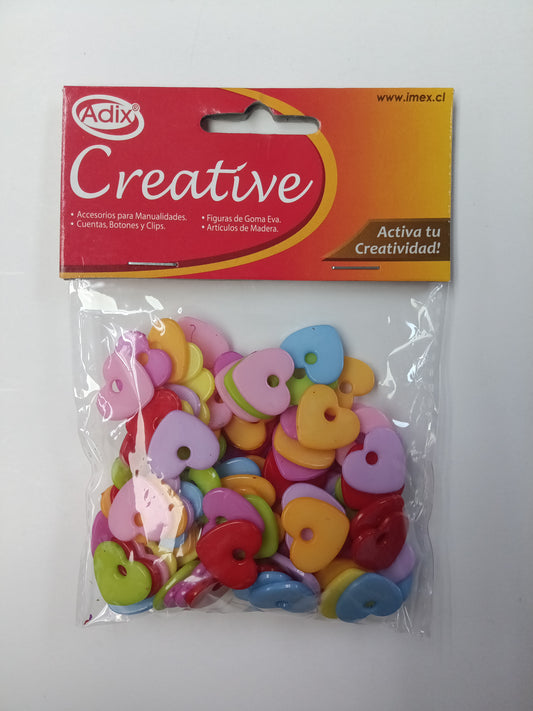 CUENTA PLASTICA CORAZONES