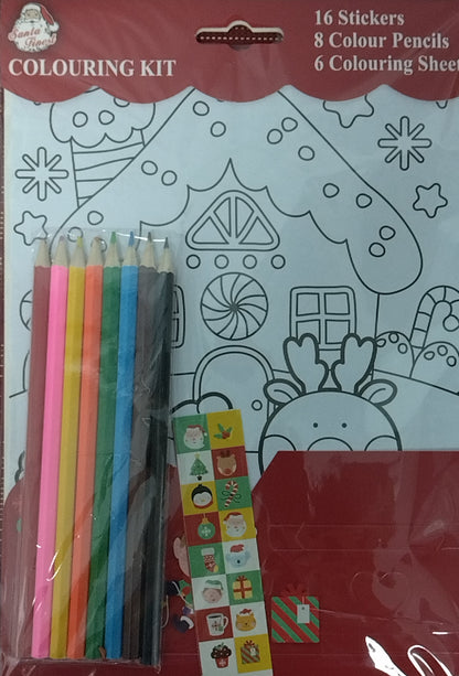 COLORING STICKERS & PENCILS 6PK