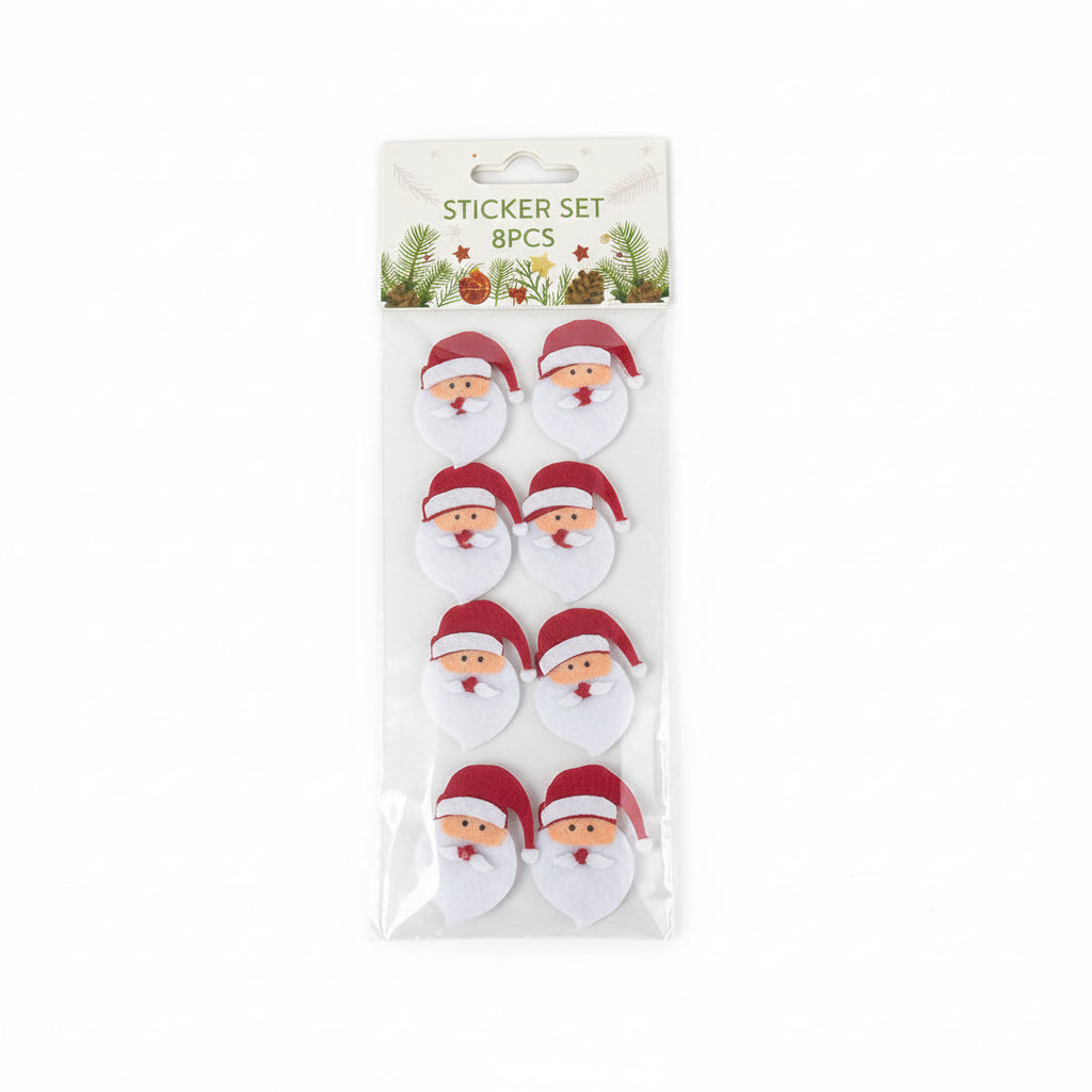 Felt Santa Sticker 8 pcs