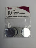 COUSINDIY ROUND GLASS MIRRORS 10/PKG-1"