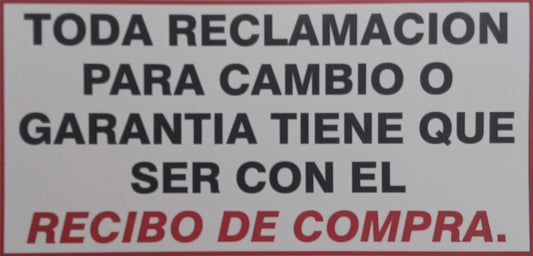 TODA RECLAMACION SIGN