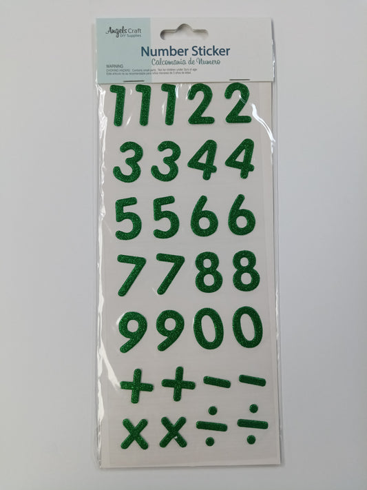 Numbers Glitter Stickers