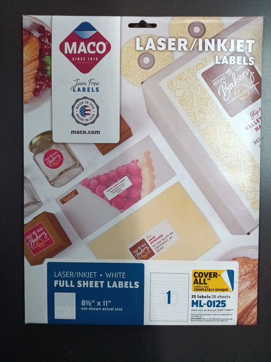 Mac Laser/Ink Jet Labels