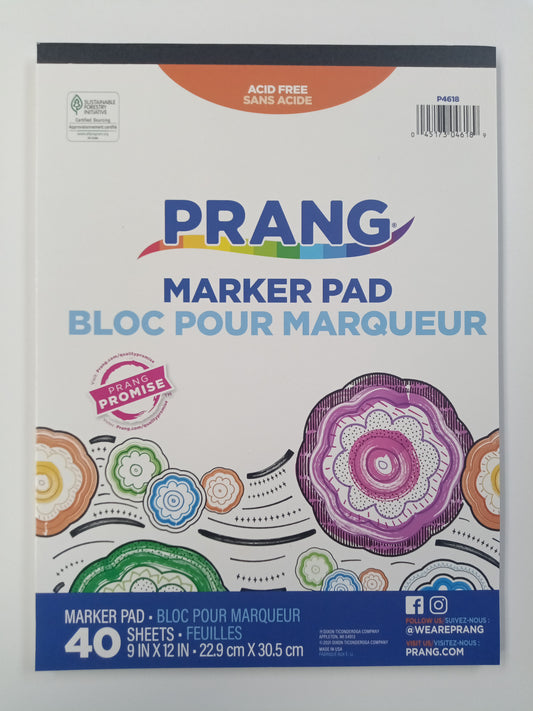 WATERCOLOR & MARKER PAPER PAD 9X12 40-PG