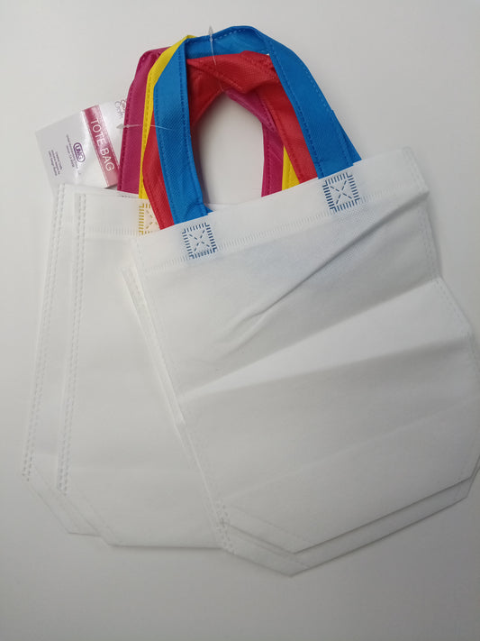 TOTE BAG DIY NATURAL FABRIC 4PK 21X24CM