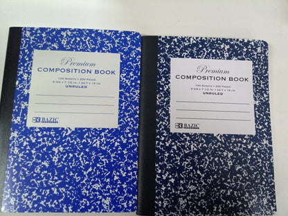 COMPOSITION BOOK UNRULED BLACK MARBLE