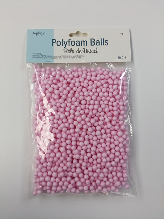 POLYFOAM BALLS PINK SMALL 7MM 7G