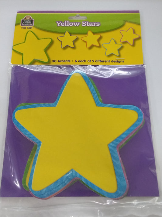 YELLOW STARS ACCENTS 30PK