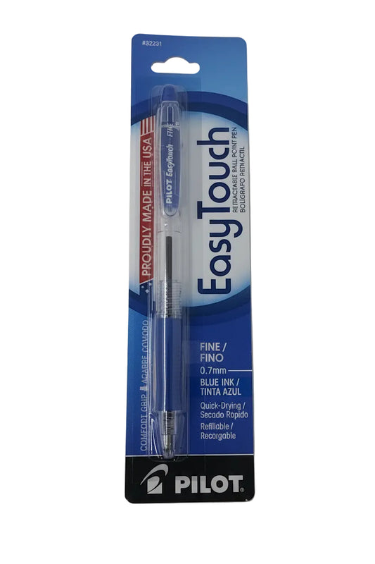 EasyTouch Retractable Ballpoint Pen Fine Point Blue Ink