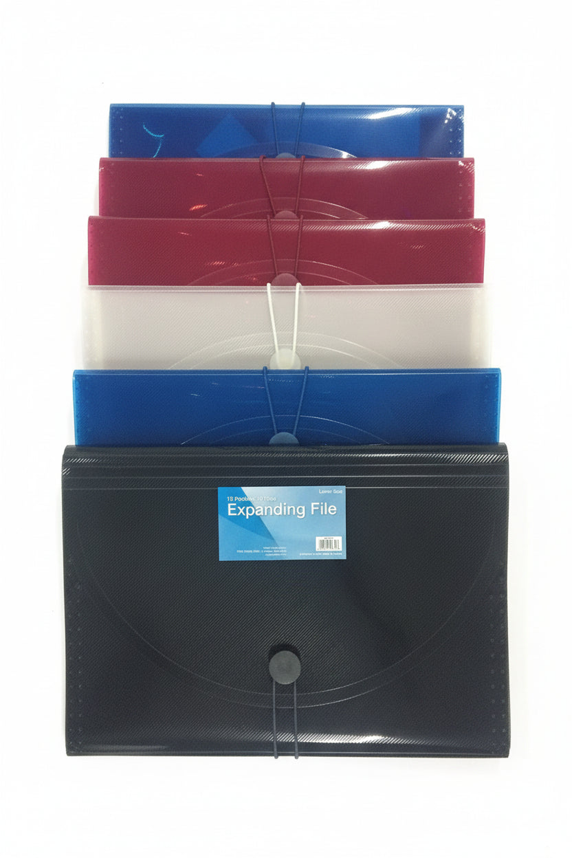 EXP FILE LETTER PLASTIC CLEAR 13-POCKETS