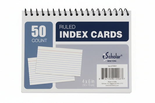 Index Card White Ruled | 4"x 6" | pqt.50