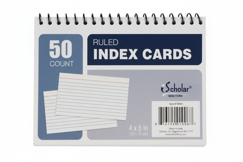 Index Card White Ruled | 4"x 6" | pqt.50 – imagen 1 - JA Riollano