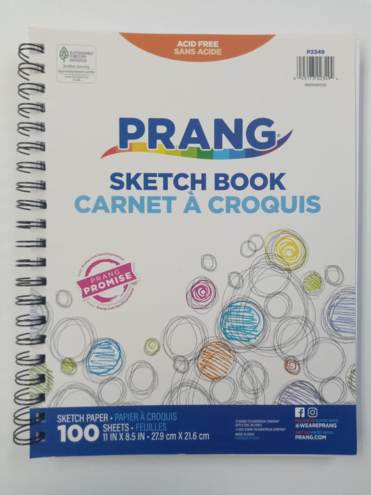 SKETCH BOOK SPIRAL BOUND 11" X 8.5" 100 SHEET