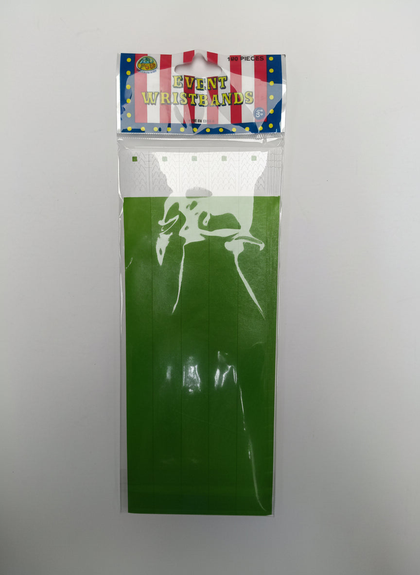 EVENT WRISTBANDS / GREEN 100-PC