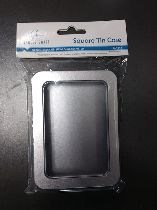 SQURE TIN CASE W/ WINDOW 1CT 205ML 4.53X3.35IN