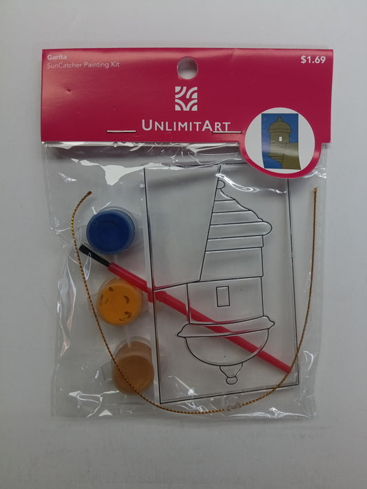 SUNCATCHER PAINTING KIT WITH 3 PAINT POTS 1 BRUSH