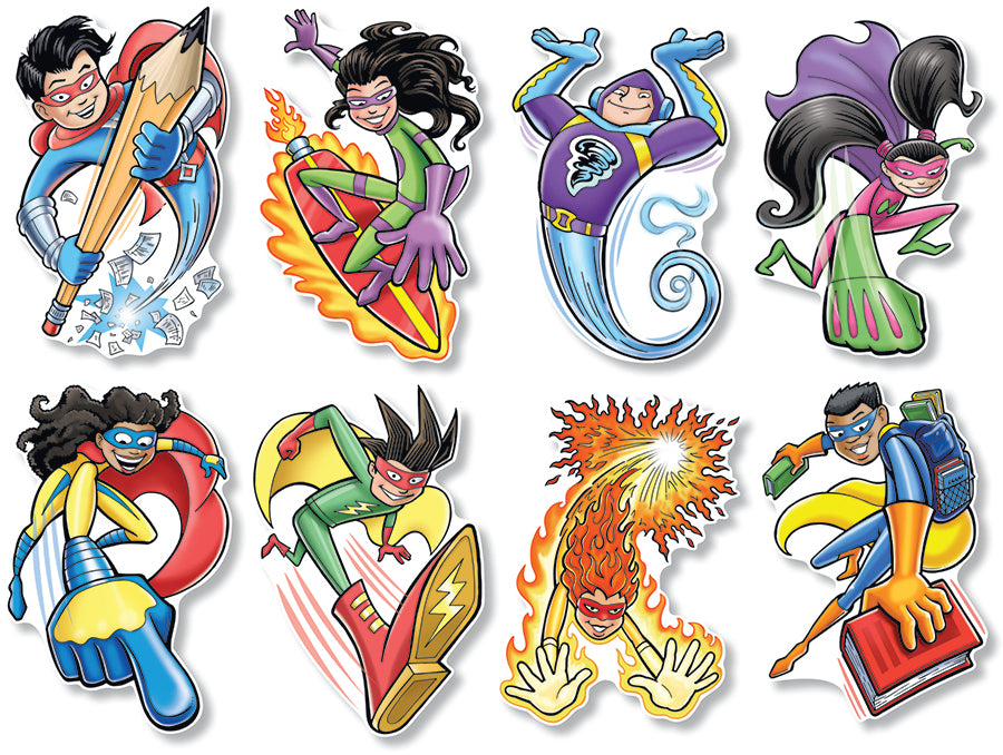 BULLETIN BOARD SUPERHEROES SET 8PCS