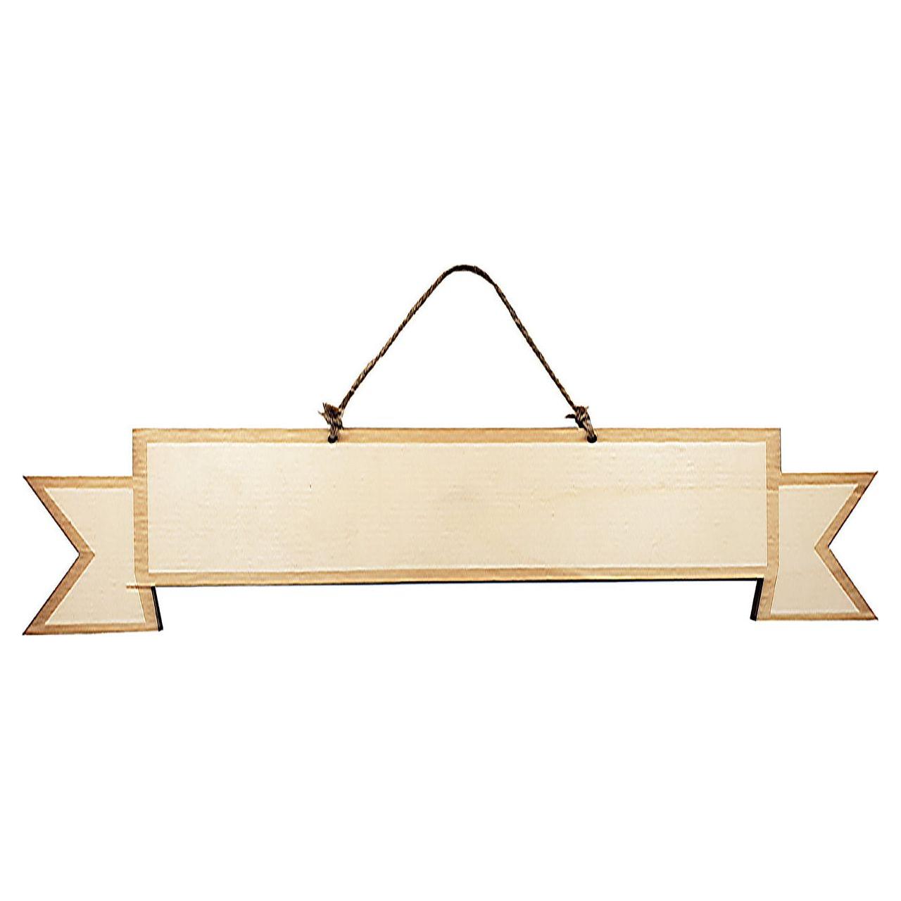 WOODEN BANNER WITH HANGER 10" LONG