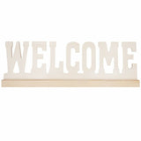 WOOD WORDS WITH BASE-WELCOME 11" LONG